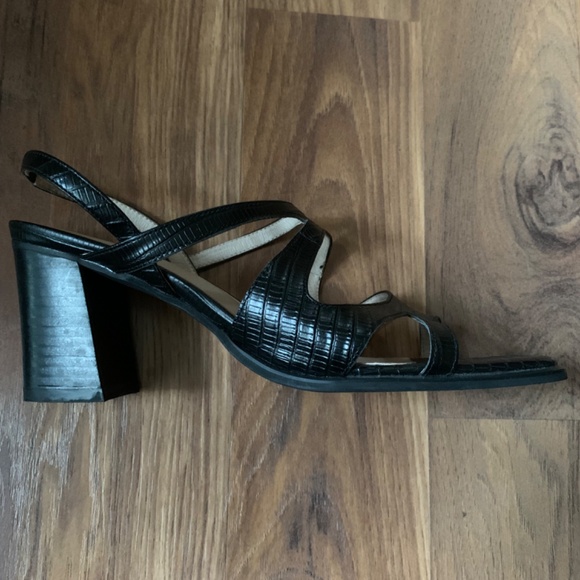 Madewell Intentionally Blank Black Leather Heel Sandal - Picture 7 of 8